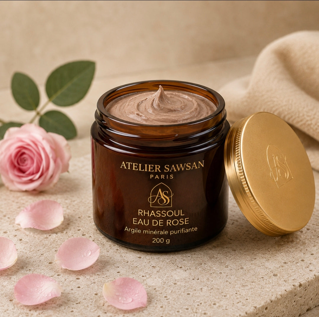 Rhassoul à la Rose — Masque Visage & Corps | Atelier Sawsan Paris`