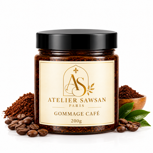 Gommage corps au café Atelier Sawsan Paris, exfoliant naturel hammam